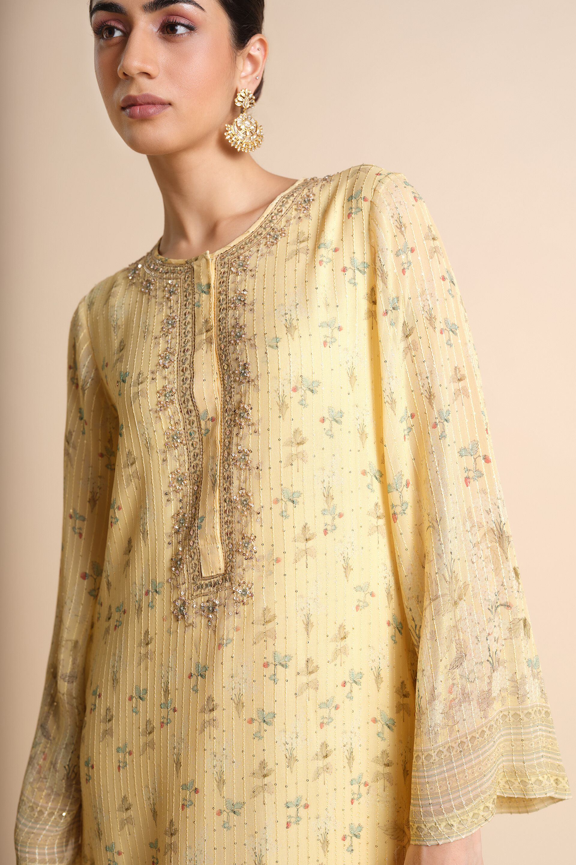 Hana Printed Kaftan - Yellow, Yellow, image 5